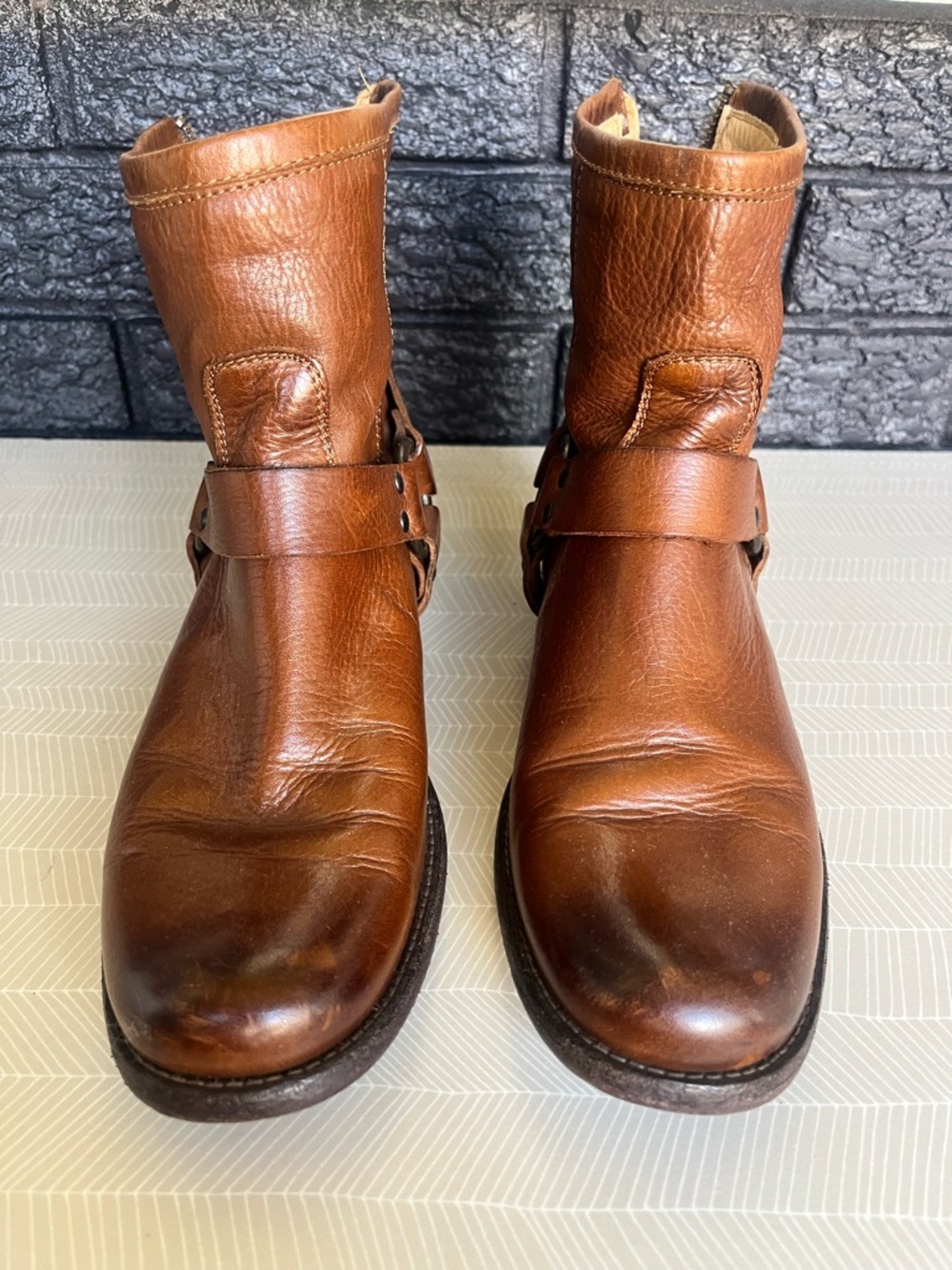 Women’s Frye Brown Leather Harness Boots